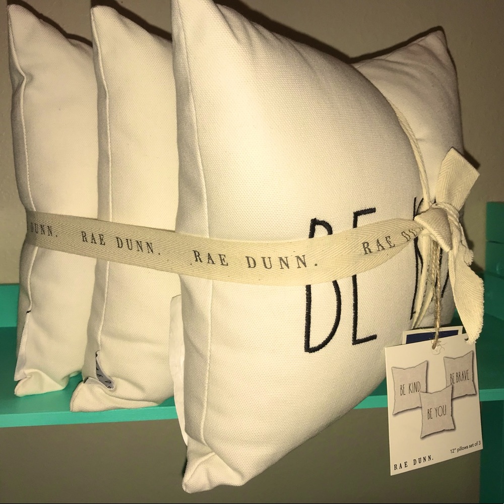 12” Rae Dunn 3PC Pillow Set